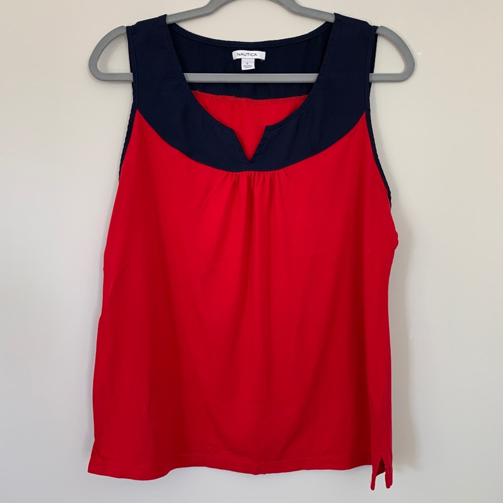 Nautica Notched Tank Top Size Large